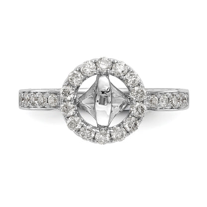 14KW Peg Set Simulated Diamond Round Halo Engagement Ring