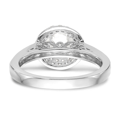 14KW Round Simulated Diamond Double Halo Engagement Ring
