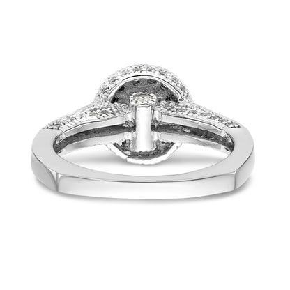 14K White Gold Round Simulated Diamond Halo Engagement Ring