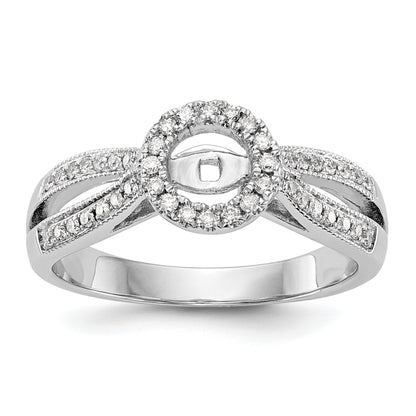 14KW Peg Set Simulated Diamond Round Halo Engagement Ring