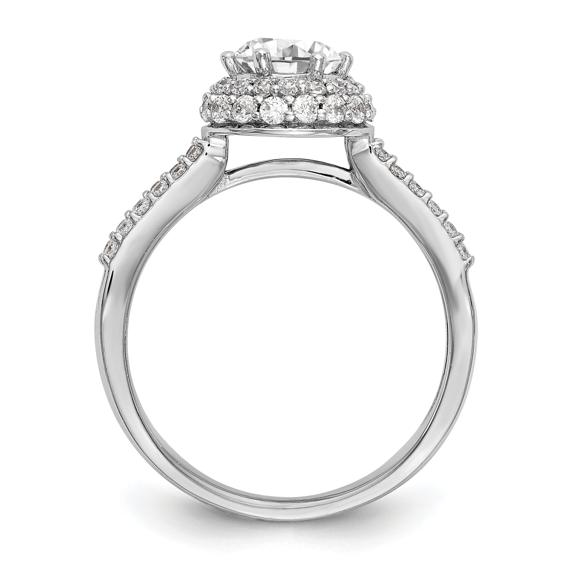 14KW Round Simulated Diamond Round Halo Engagement Ring