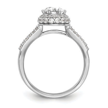 14KW Round Simulated Diamond Round Halo Engagement Ring