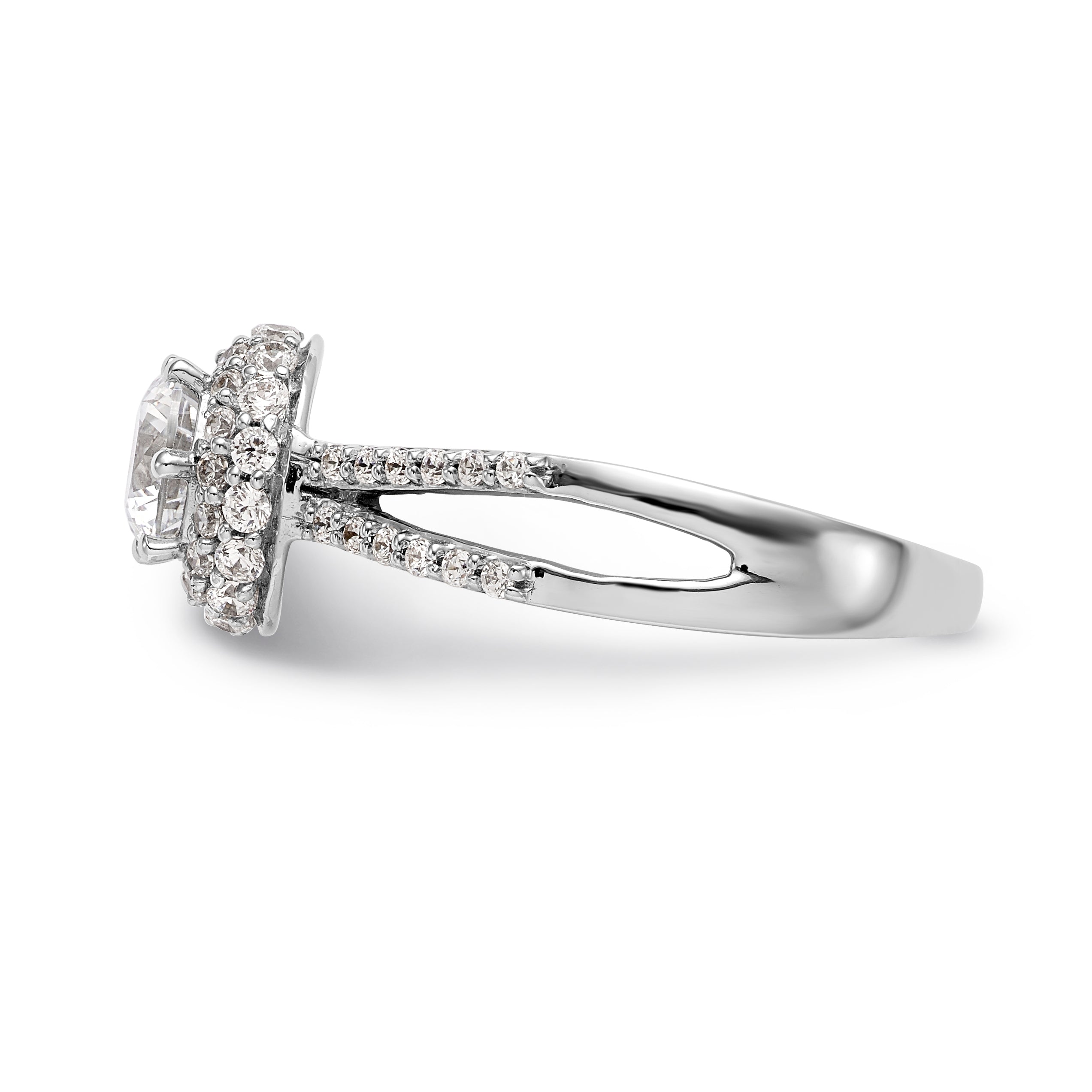 14KW Round Simulated Diamond Round Halo Engagement Ring