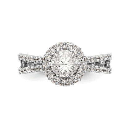 14KW Round Simulated Diamond Round Halo Engagement Ring