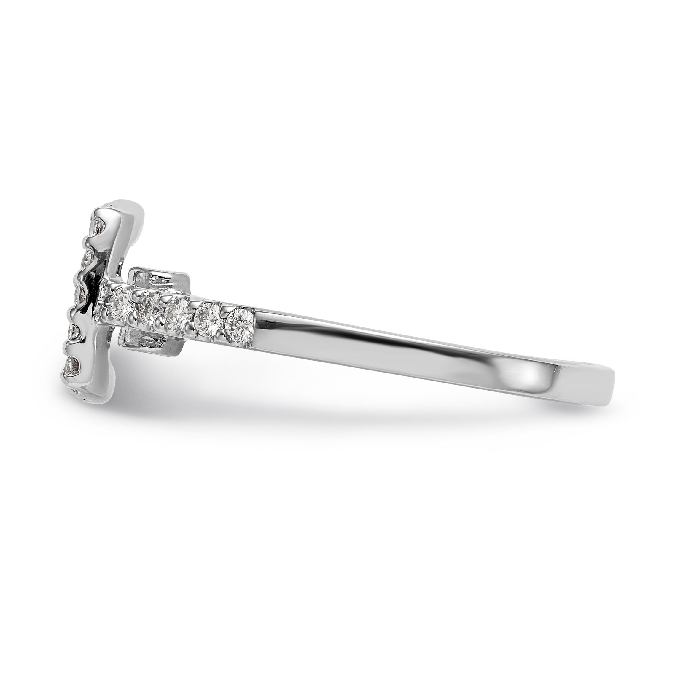 14K White Gold Peg Set Simulated Diamond Cushion Halo Engagement Ring