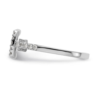 14K White Gold Peg Set Simulated Diamond Cushion Halo Engagement Ring