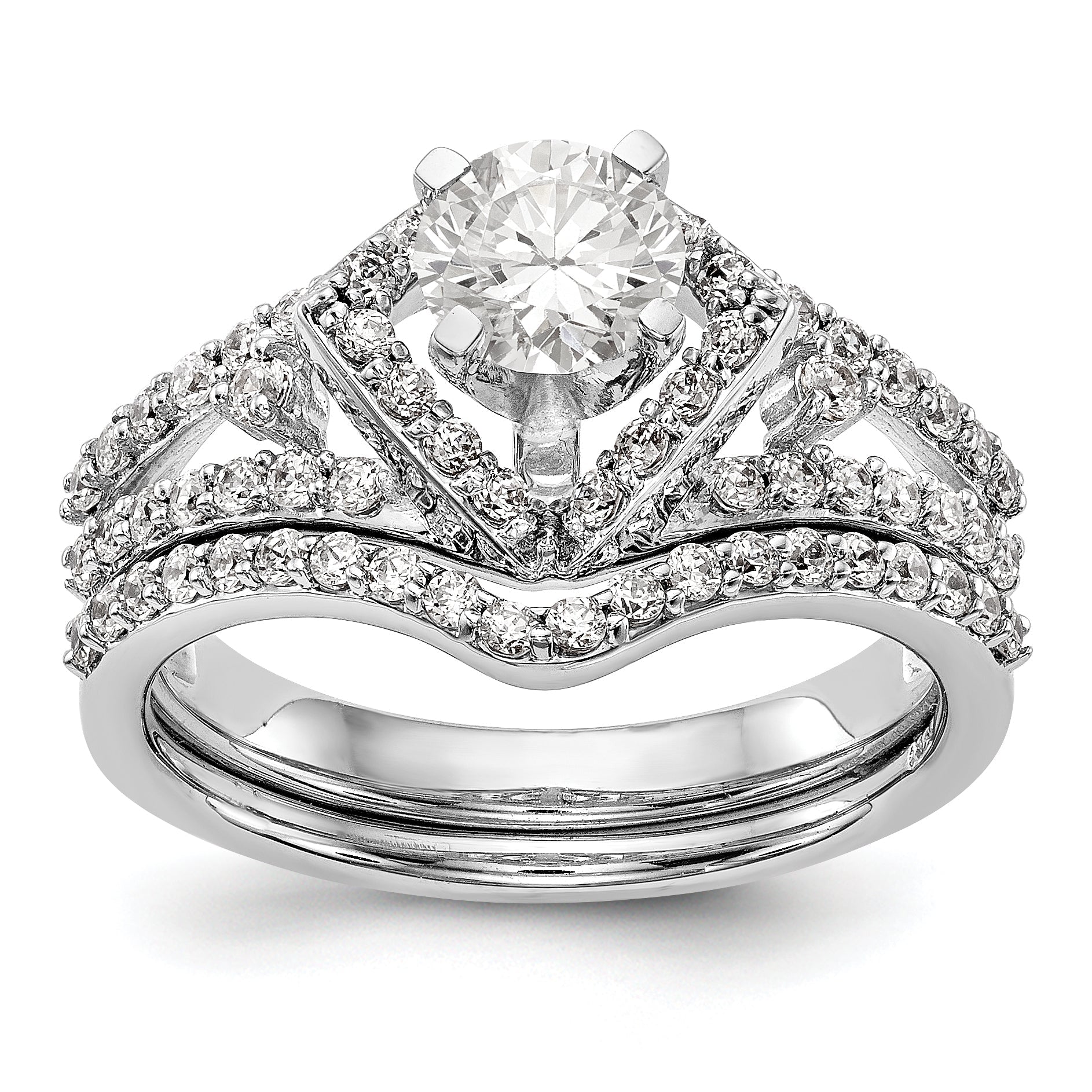 14kw Peg Set Simulated Diamond Cushion Halo Engagement Ring