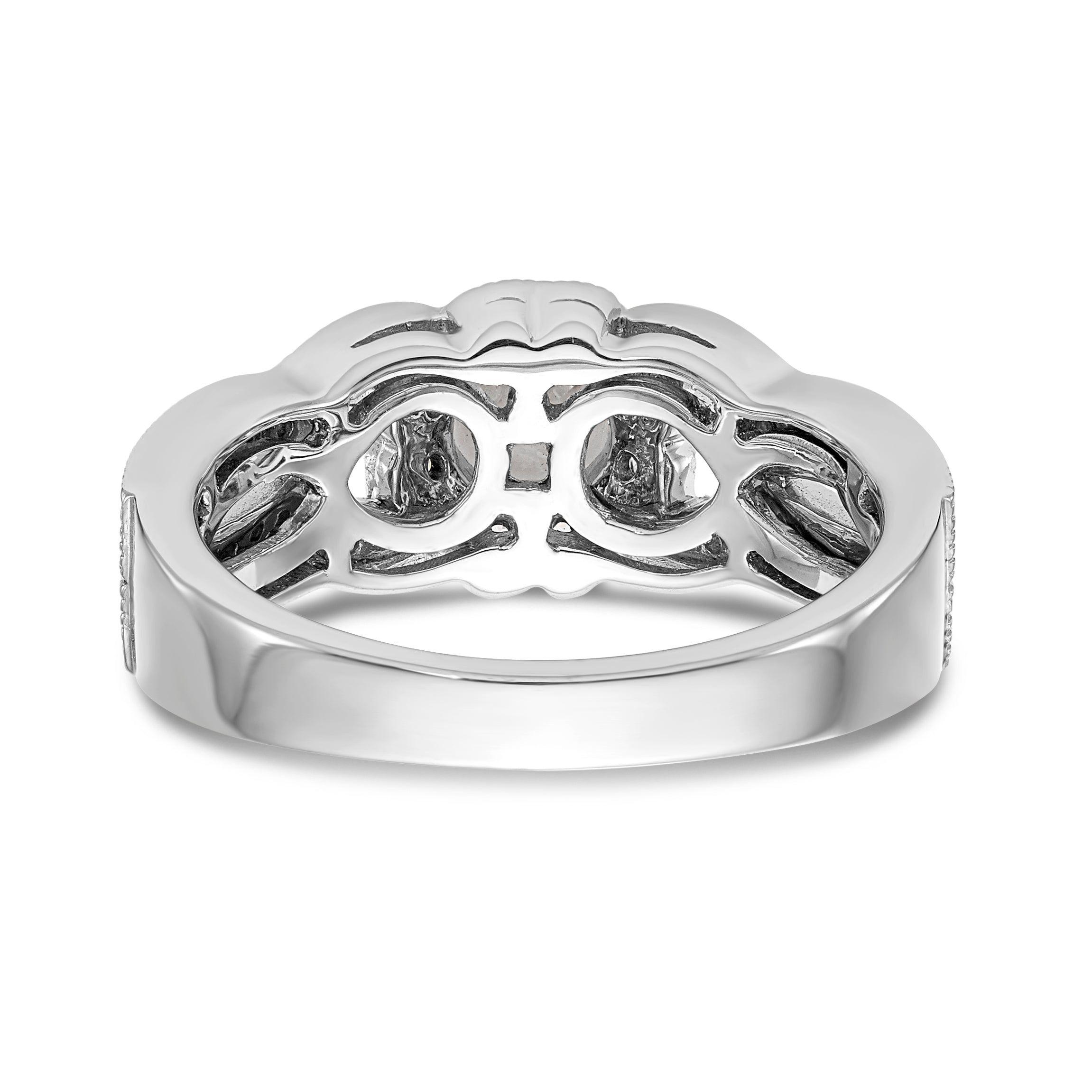 14K White Gold Simulated Diamond Halo Engagement Ring