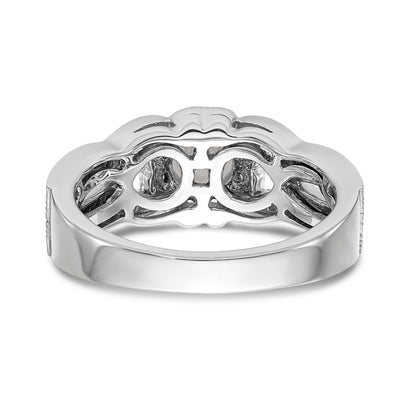 14K White Gold Simulated Diamond Halo Engagement Ring