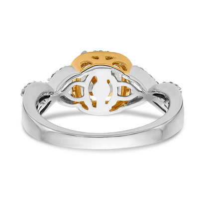 14ktt Peg Set Simulated Diamond Halo Engagement Ring