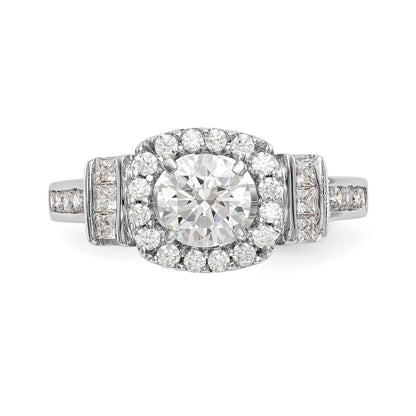 14kw Peg Set Simulated Diamond Fancy Halo Engagement Ring