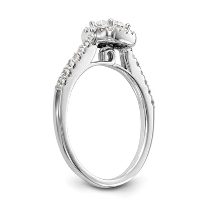 14K White Gold Diamond Princess CZ Square Halo Engagement Ring
