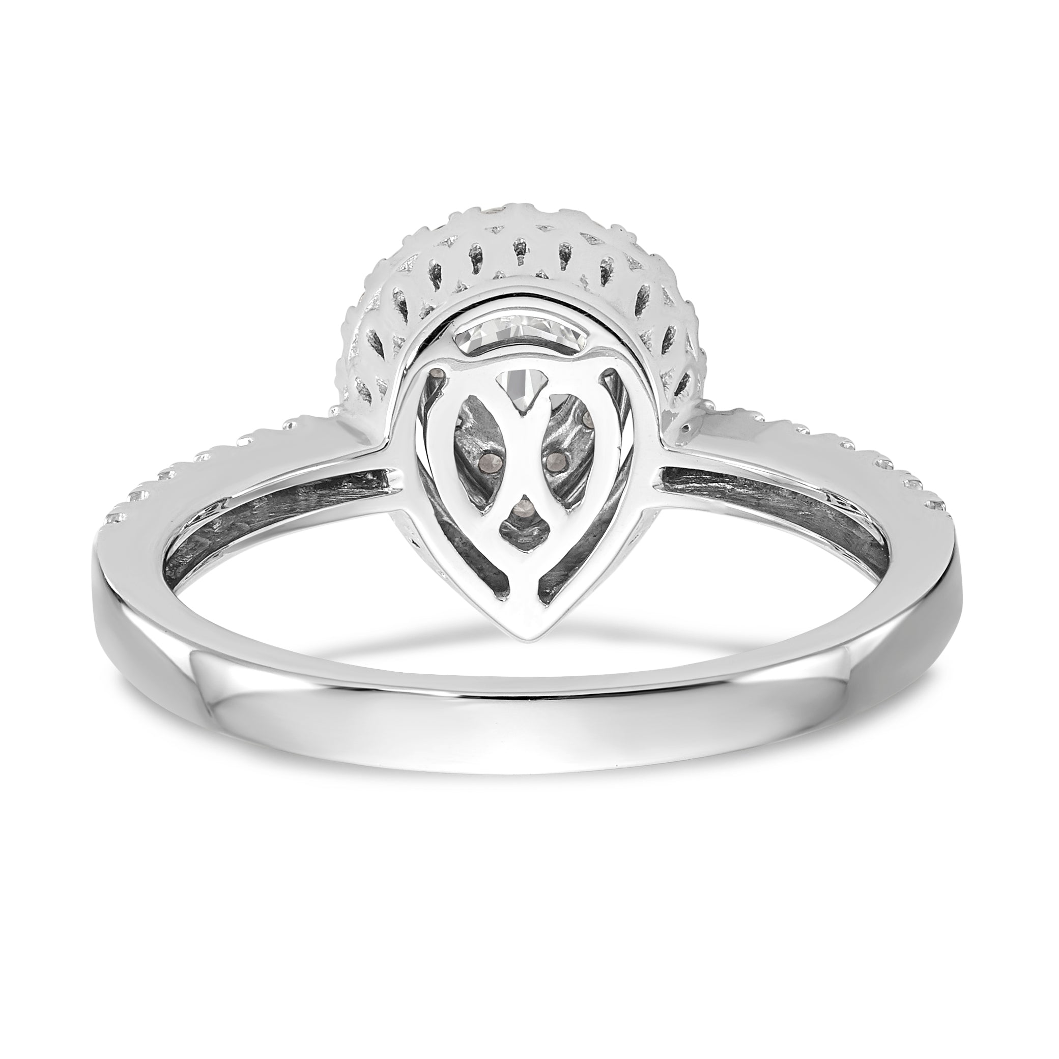 14K White Gold Complete Diamond Cluster Engagement Ring