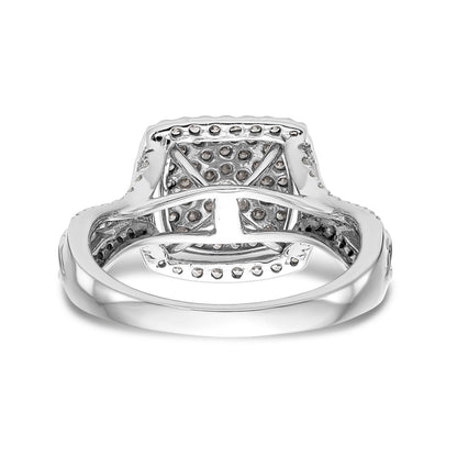 14K White Gold Complete Diamond Cluster Engagement Ring