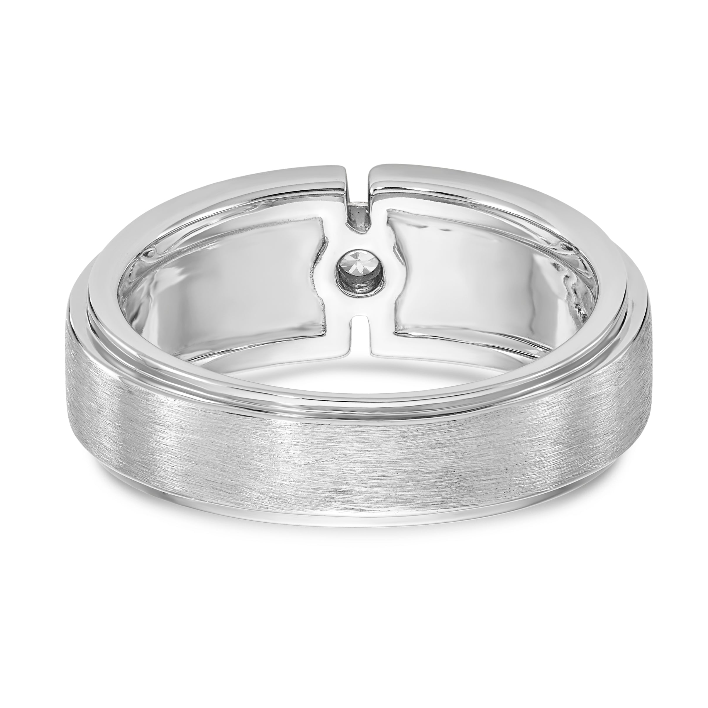 14K White Gold Diamond Men's Band