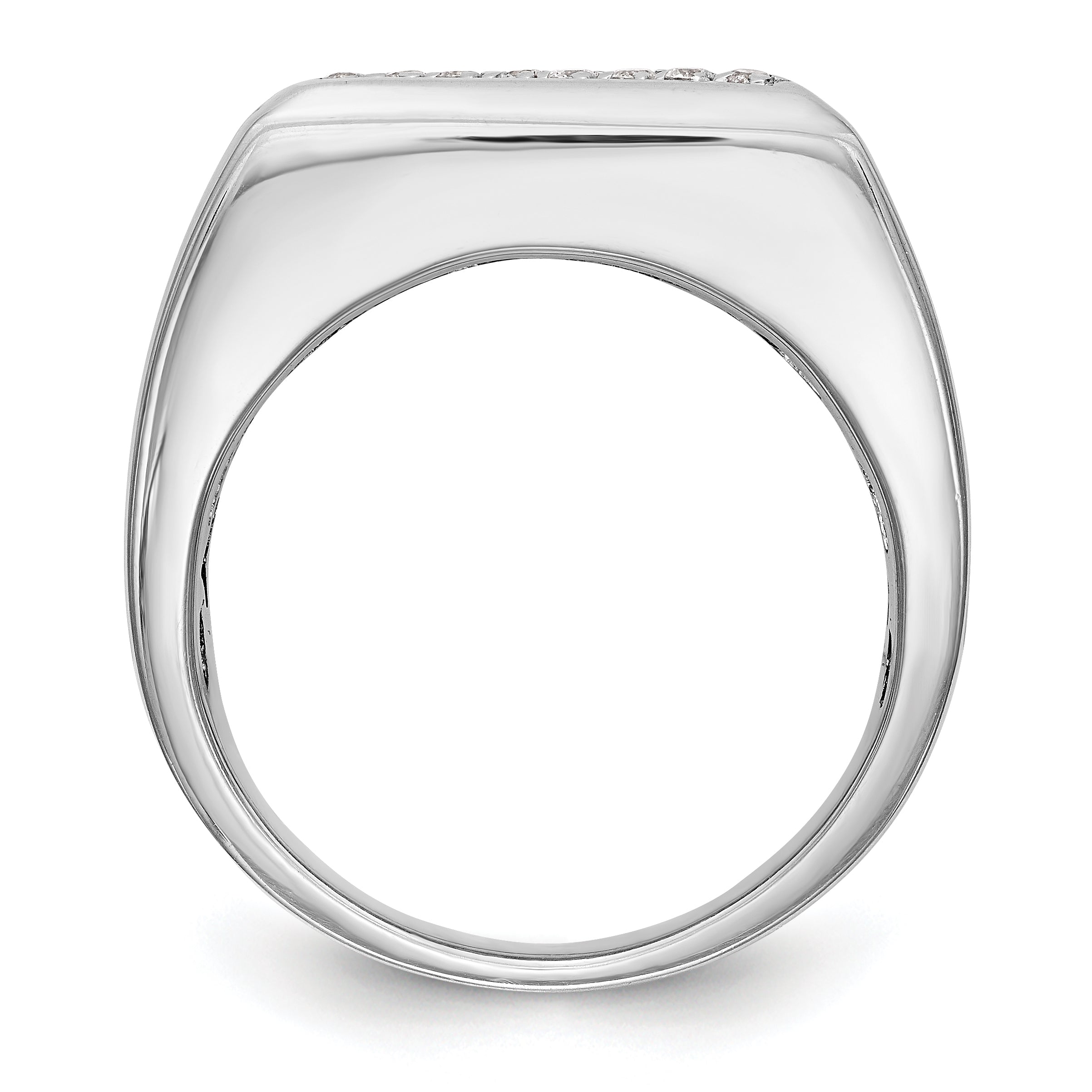 14K White Gold Diamond Men's Band