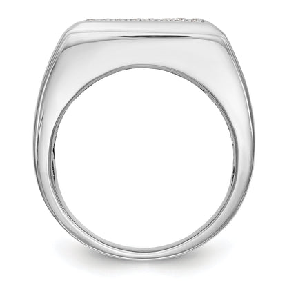 14K White Gold Diamond Men's Band