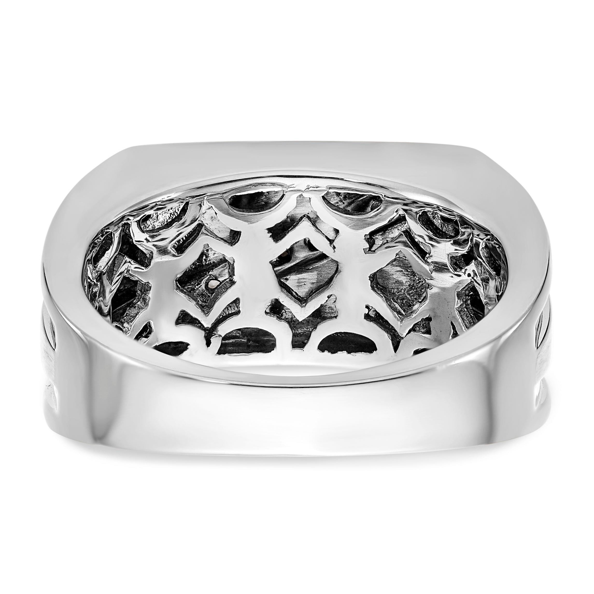 14K White Gold Diamond Men's Band