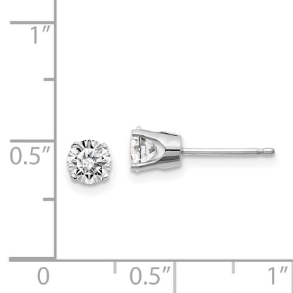 14k .85ct I1 J K Diamond Stud Push on Post Earrings