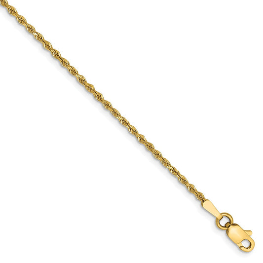 14k 1 50mm Diamond Cut Rope Anklet