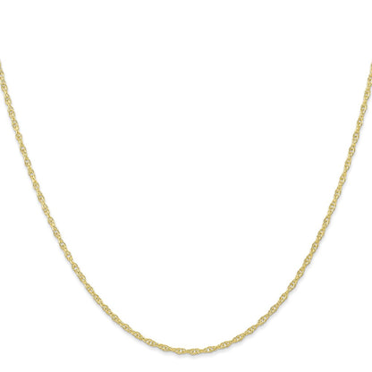 10K Yellow Gold 1.35mm Carded Cable Rope Chain Necklace