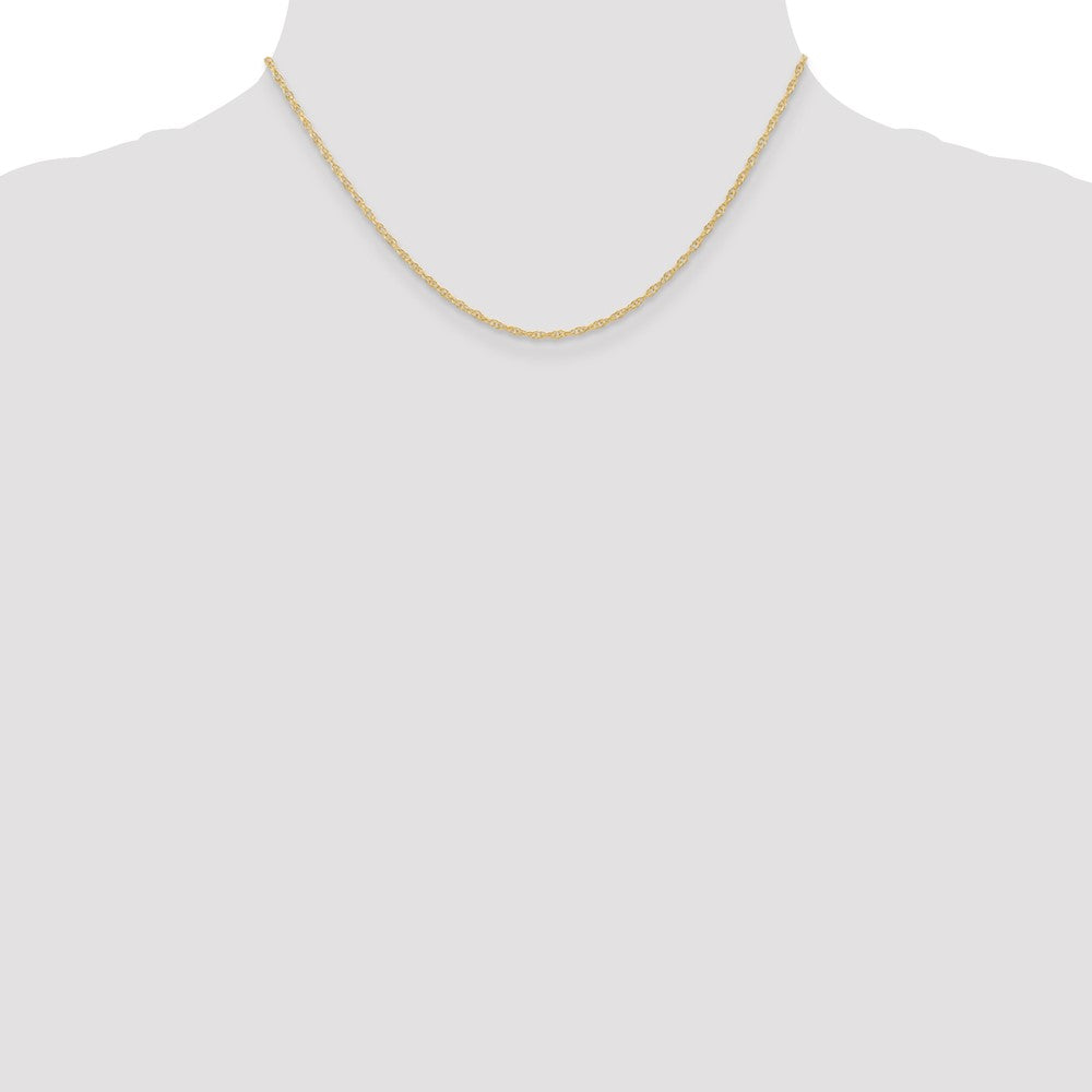 10K Yellow Gold 1.35mm Carded Cable Rope Chain Necklace