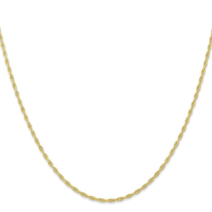 10K Yellow Gold 1.55mm Carded Cable Rope Chain Necklace