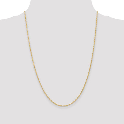10K Yellow Gold 1.55mm Carded Cable Rope Chain Necklace
