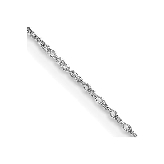 10k White Gold .5mm Carded Cable Rope Chain Necklace
