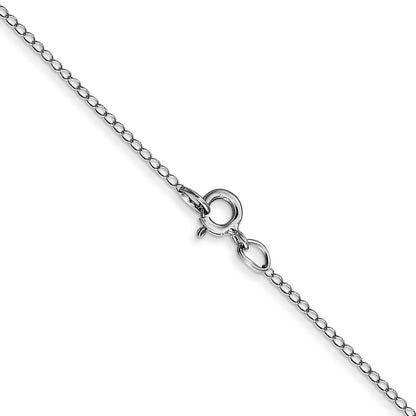 10k White Gold .42mm Carded Curb Chain Necklace
