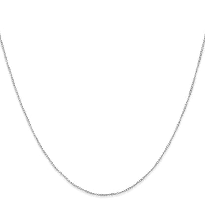 10k White Gold .5mm Carded Curb Chain Necklace