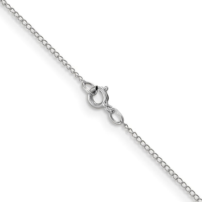 10k White Gold .5mm Carded Curb Chain Necklace