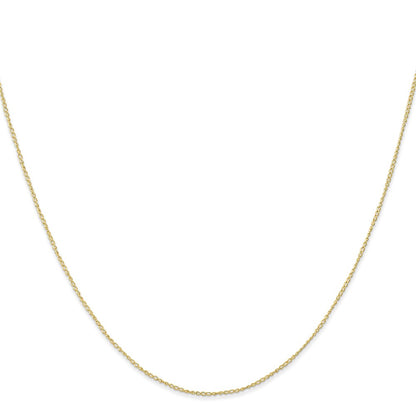 10K Yellow Gold .5mm Carded Curb Chain Necklace