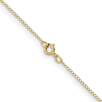 10K Yellow Gold .5mm Carded Curb Chain Necklace