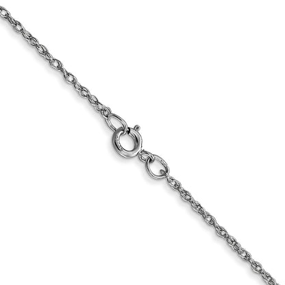 10k White Gold .95mm Carded Cable Rope Chain Necklace