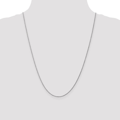10k White Gold .95mm Carded Cable Rope Chain Necklace