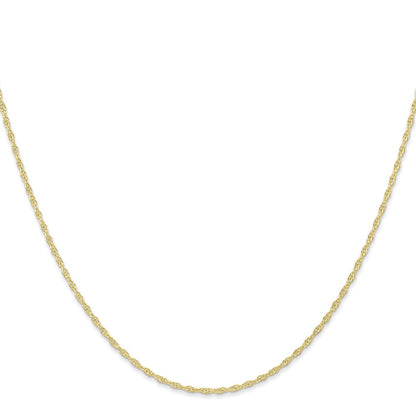 10K Yellow Gold 1.15mm Carded Cable Rope Chain Necklace