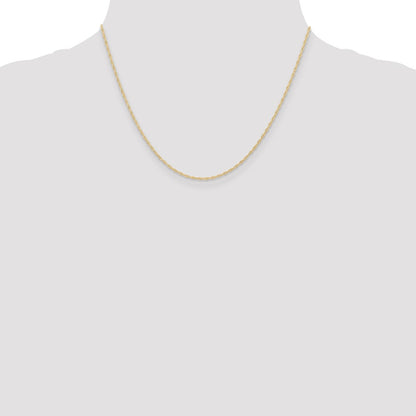10K Yellow Gold 1.15mm Carded Cable Rope Chain Necklace