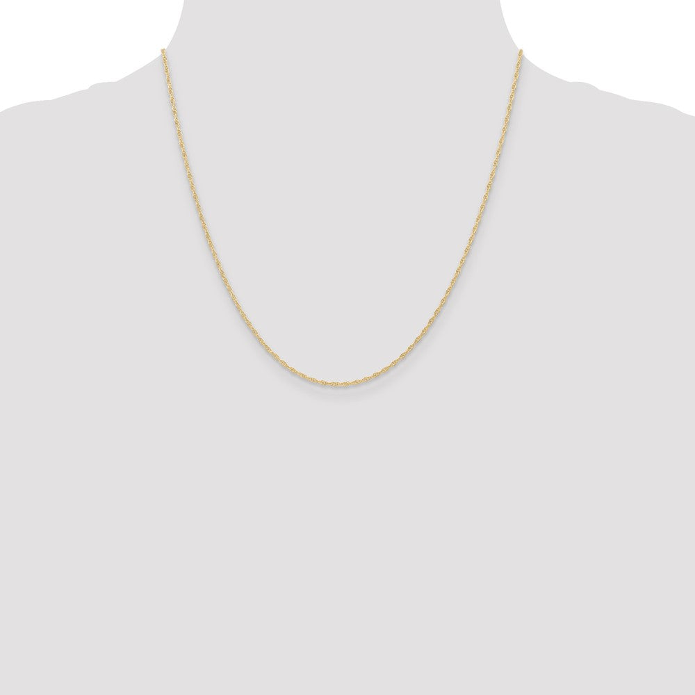 10K Yellow Gold 1.15mmCarded Cable Rope Chain Necklace