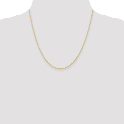 10K Yellow Gold 1.15mmCarded Cable Rope Chain Necklace