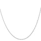 14K White Gold 16 inch Carded 1mm Singapore with Spring Ring Clasp Chain Necklace
