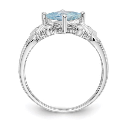 10k white gold aquamarine real diamond ring 10x207