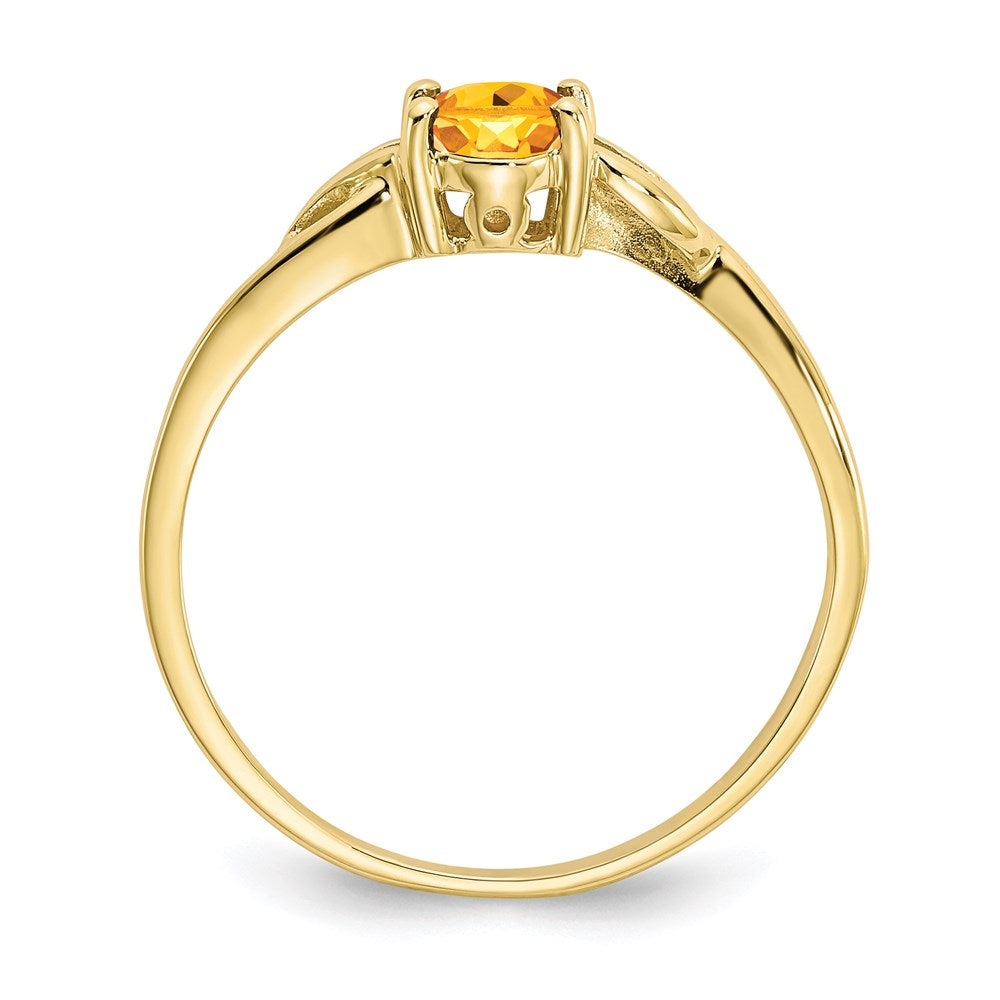 10k yellow gold polished geniune citrine birthstone ring 10xbr140