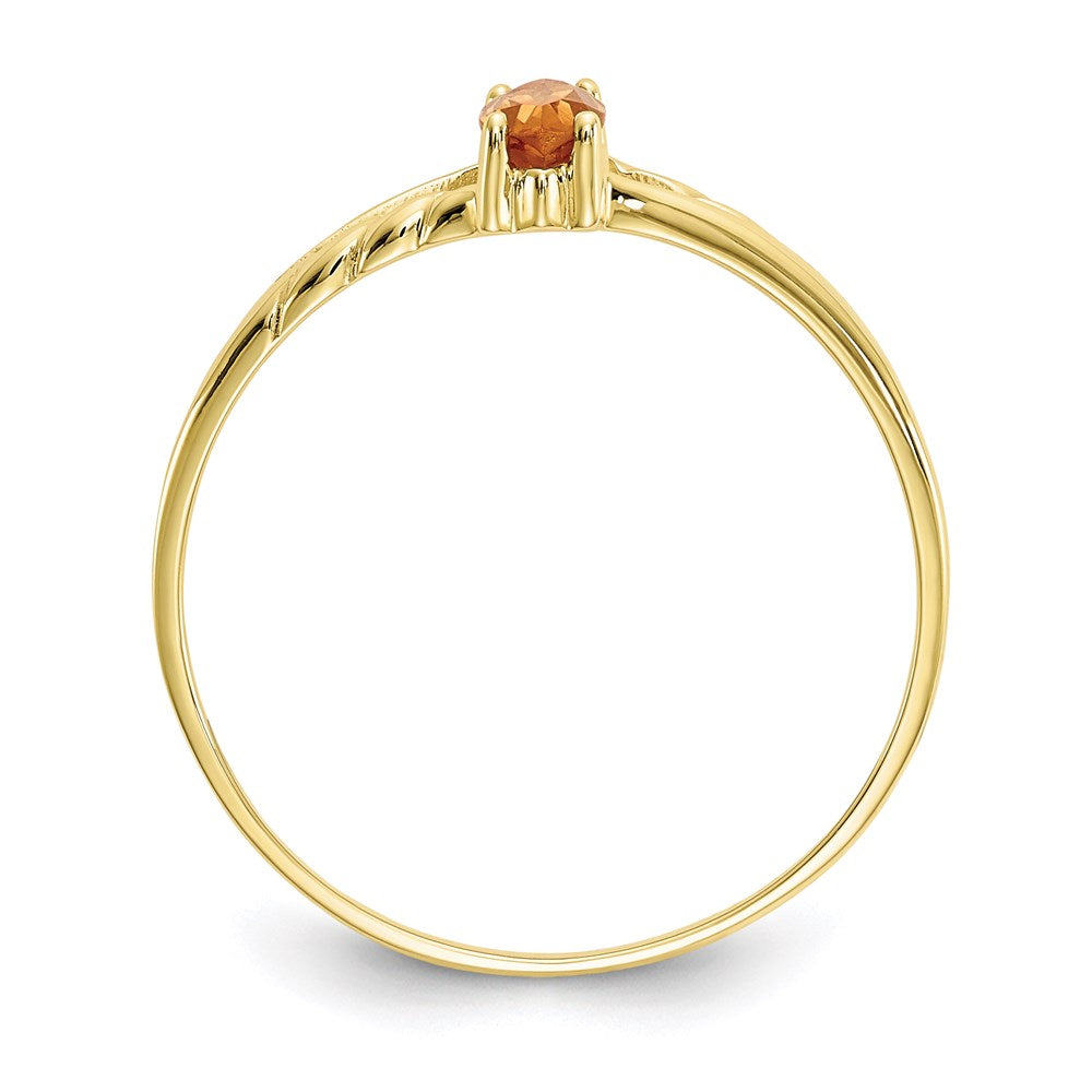 10k yellow gold polished geniune citrine birthstone ring 10xbr188