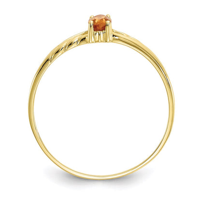 10k yellow gold polished geniune citrine birthstone ring 10xbr188