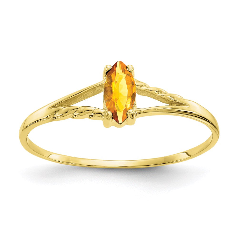 10k yellow gold polished geniune citrine birthstone ring 10xbr188