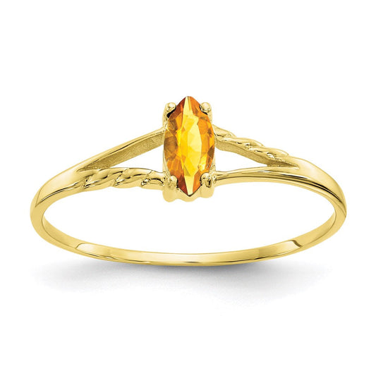 10k yellow gold polished geniune citrine birthstone ring 10xbr188