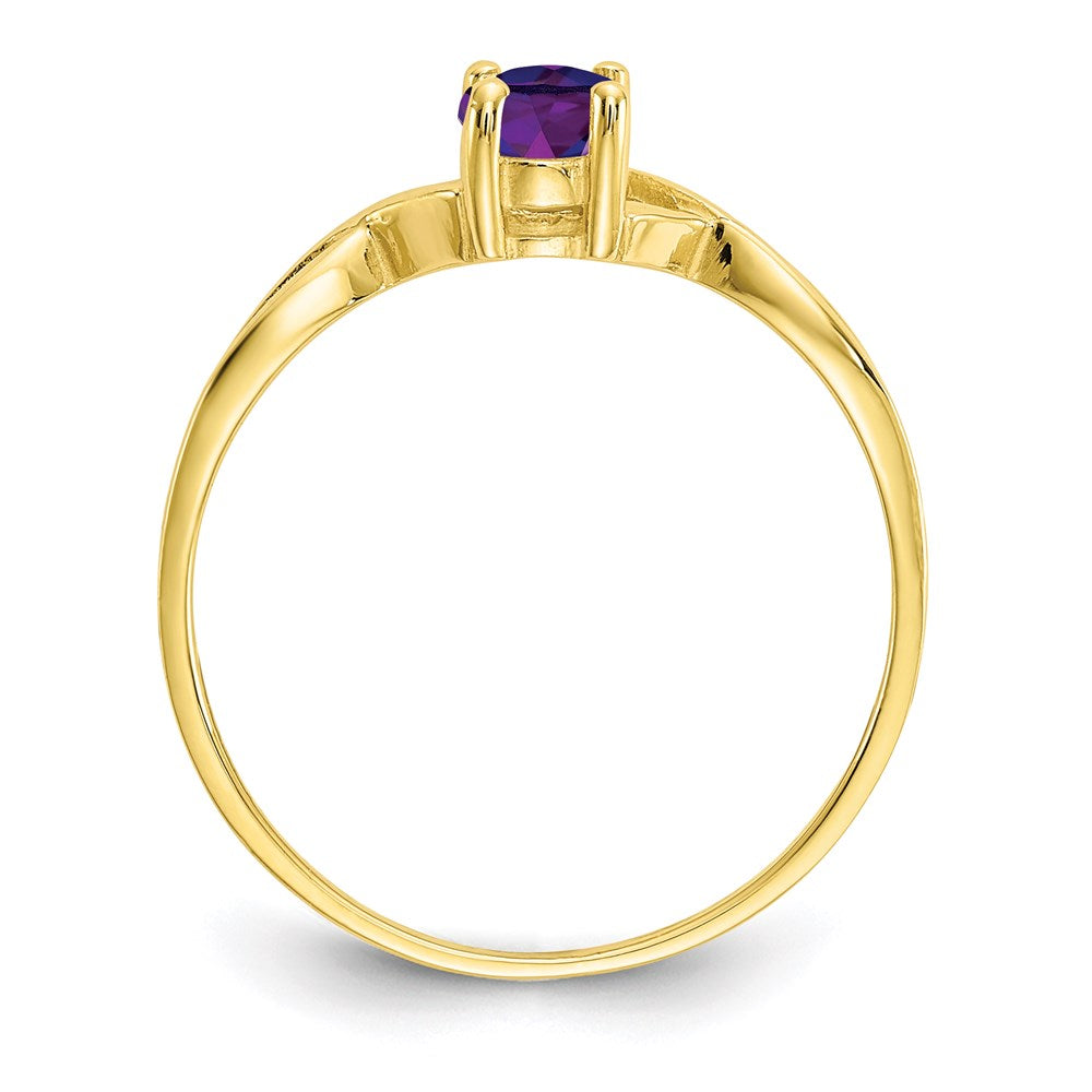 10k yellow gold polished geniune amethyst birthstone ring 10xbr227
