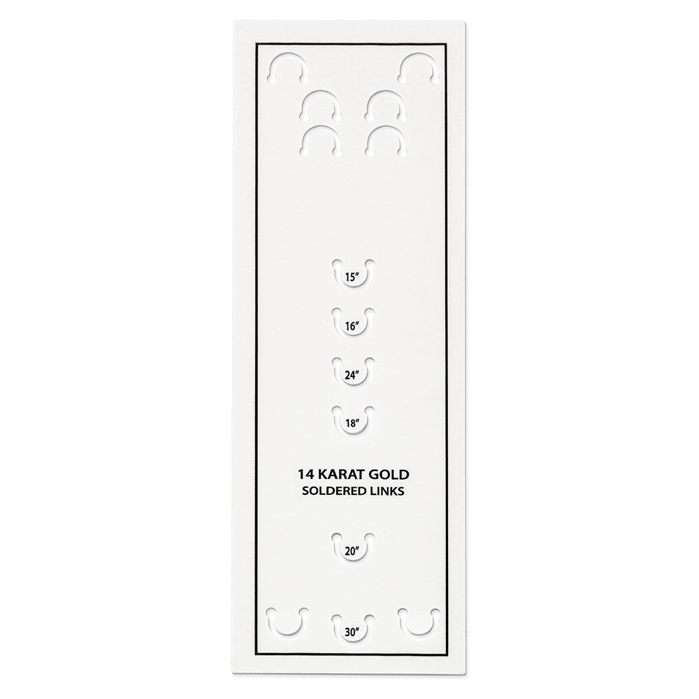 14K White Gold 13 inch Carded .5mm Cable Rope with Spring Ring Clasp Children Necklace Chain Necklace