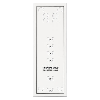 14K White Gold 13 inch Carded .5mm Cable Rope with Spring Ring Clasp Children Necklace Chain Necklace